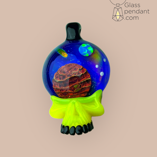 @neebsglass Planetary Opal Deadhead Skull Pendant