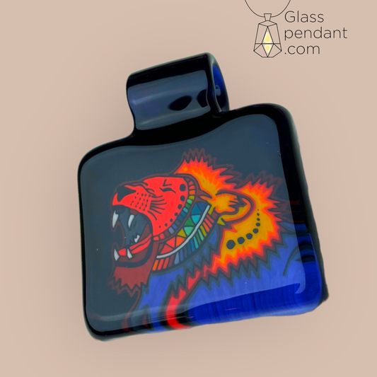 @kevinmurrayglass Fire Lion Tablet Pendant