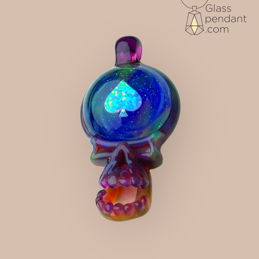 @neebsglass Spade Opal Purp Open-Jaw Deadhead Skull Pendant