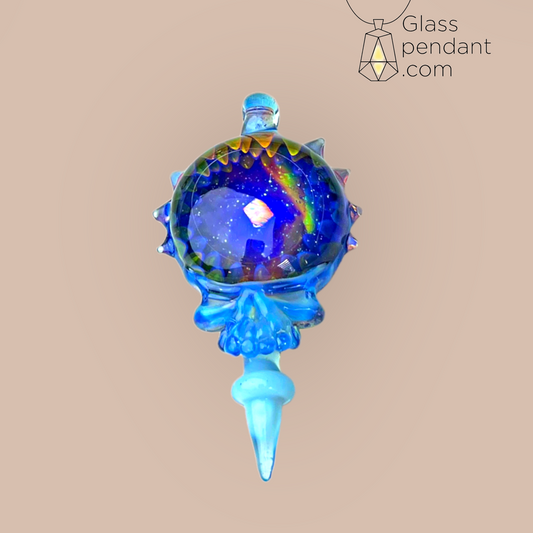 @neebsglass Metaterrania Diamond Opal Horned Space Deadhead Skull Pendant