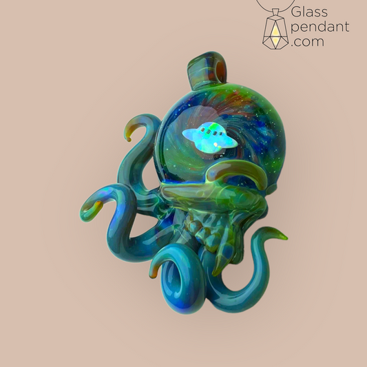 @neebsglass UFO Opal Tentacles Deadhead Skull Pendant