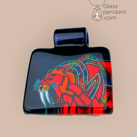 @kevinmurrayglass Sabre-Tooth Rainbow Tablet Pendant