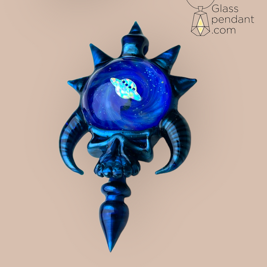 @neebsglass UFO Opal Space-Key Deadhead Skull Pendant