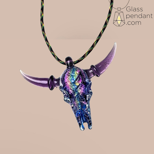 Dichroic Bull Skull Pendant