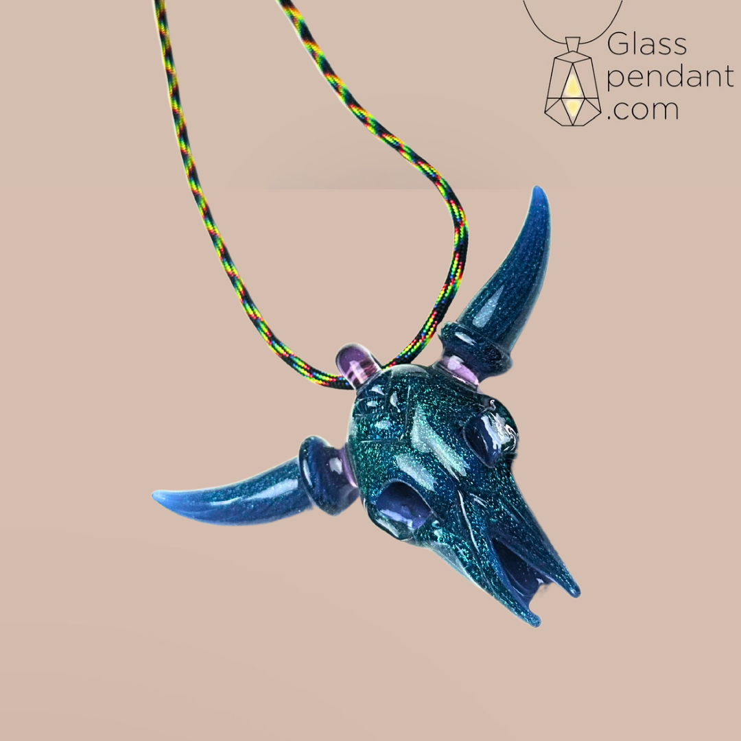 Dichroic Bull Skull Pendant