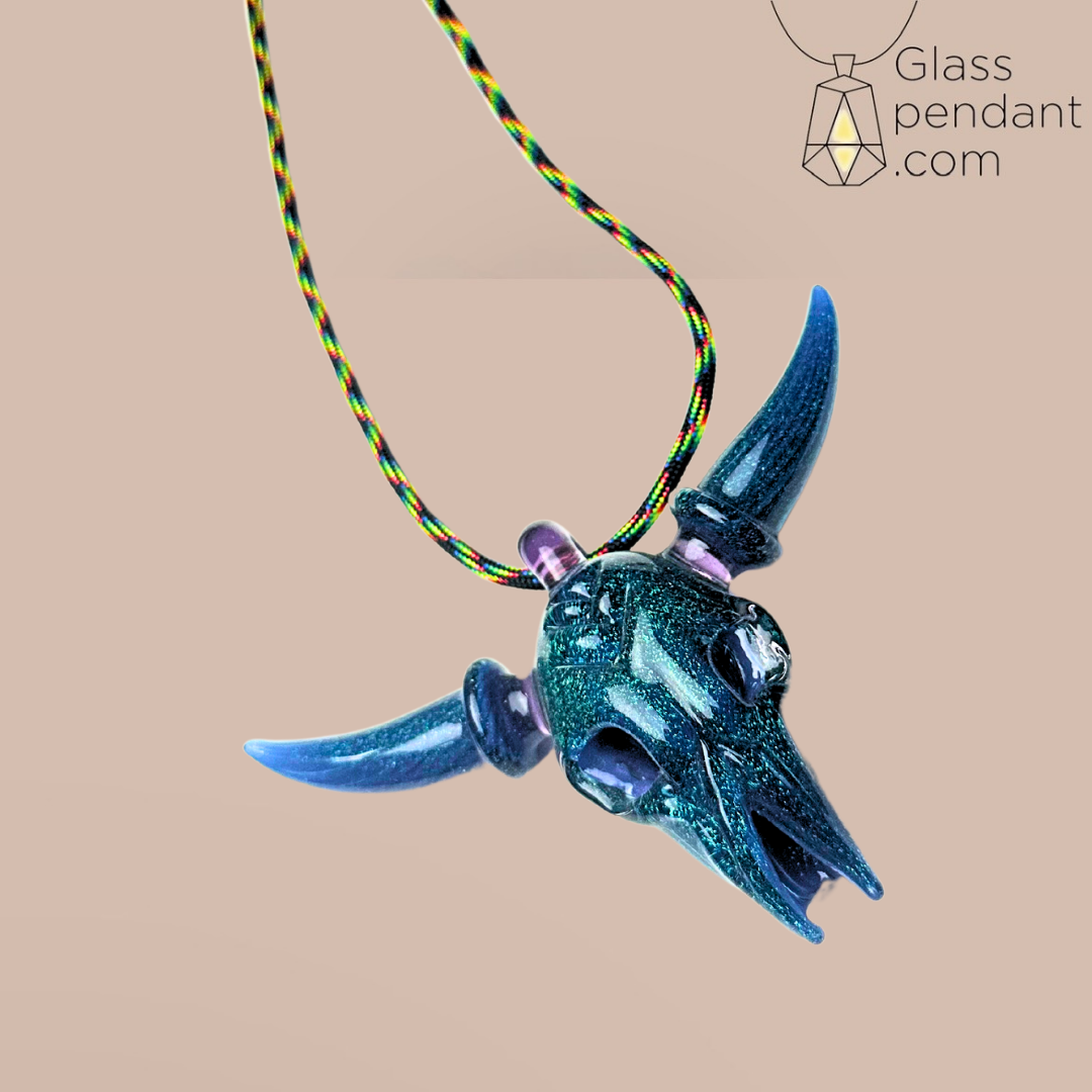 Dichroic Bull Skull Pendant