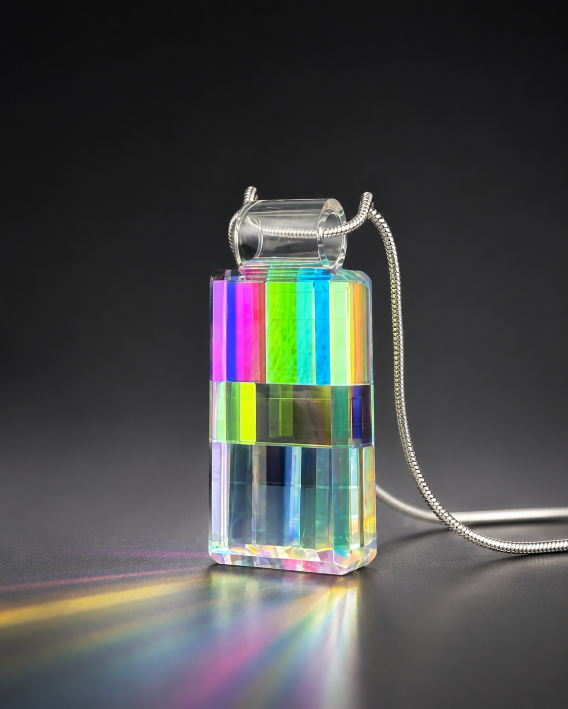 Colorful Dichro Louver Faceted Pendant
