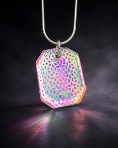 Geometric Star Opal Faceted Pyramid Pendant