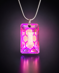 Faceted Hexagon Dichro Opal Pyramid Pendant