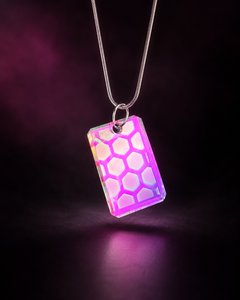 Faceted Hexagon Dichro Opal Pyramid Pendant