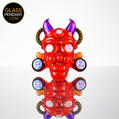 Hand-blown heady glass freddy pendant by @truchalkglass. Featuring XL opals, opal eyes, opal earrings, third eye opal. Hanging from a paracord necklace.