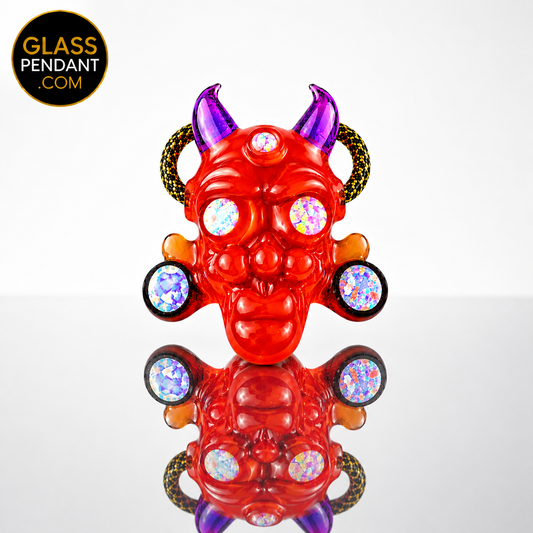 Hand-blown heady glass freddy pendant by @truchalkglass. Featuring XL opals, opal eyes, opal earrings, third eye opal. Hanging from a paracord necklace.