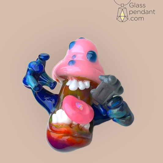 @gl_asshole Weapon-Wielding Pink Purp Dosed Opal Mushroom Pendant