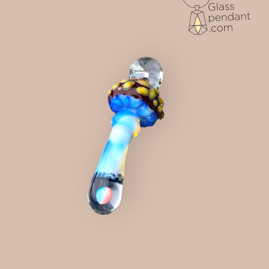 @diligent_glass Opal Encased Ghost Mushroom Pendant