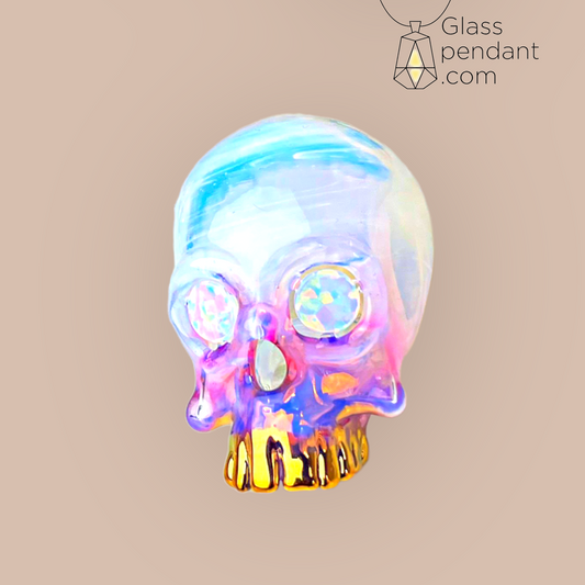 @leebrodee Ghost 24K Gold Teeth Sacred Skull Pendant With Opal Eyes