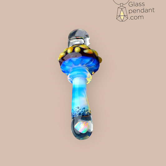 @diligent_glass Opal Encased Ghost Mushroom Pendant #2