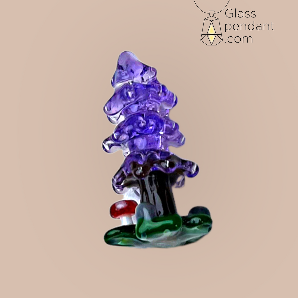 @los1glass CFL Color-Changing Parallax Forest Tree Pendant With Mushroom