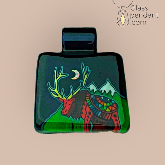@kevinmurrayglass Crescent Moon Opal Moose Tablet Pendant